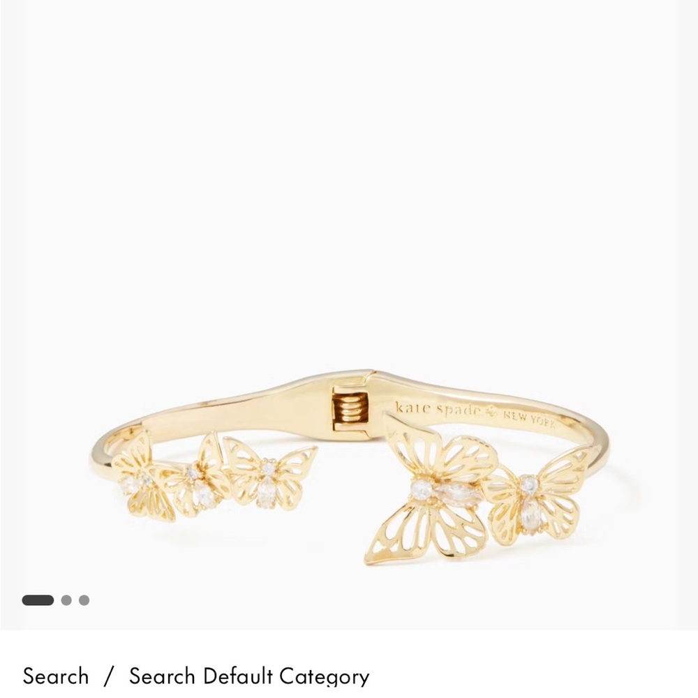 Kate Spade Gold Social Butterfly Open Hinge Cuff - Picture 2 of 5